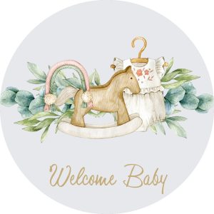 Ξύλινο Αλογάκι "Welcome Baby"